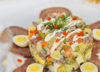 Смачні рецепти салату олівє до Нового року 2018. Класичне приготування з мовою, куркою і свіжим огірком